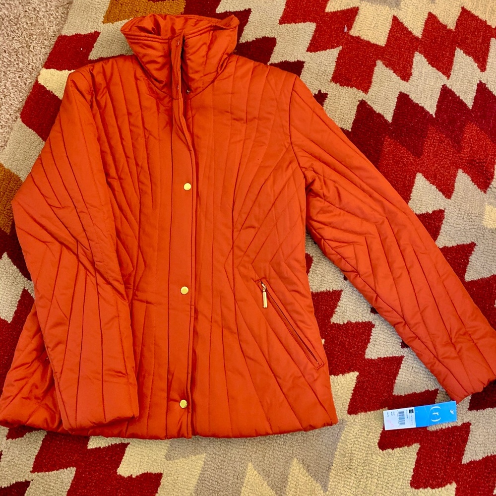 Relativity Rust Orange Gold Puffer Jacket! NWT!